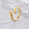 Wholesale Women's Snakeshaped Titanium Steel Electroplated Index Finger Ring Minimalist Style Jewelry