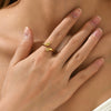 Wholesale Women's Snakeshaped Titanium Steel Electroplated Index Finger Ring Minimalist Style Jewelry