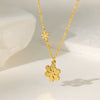 Wholesale Women's Snowflake And Flower Pendant Titanium Steel Electroplated Necklace With O Word Chain Sweet Minimalist Design