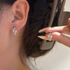 Wholesale Women's Sparkling Diamond Snake Screw Earrings Zinc Alloy Electroplating Animal Zodiac Style