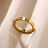 Wholesale Women's Sparkling Electroplated Stainless Steel Fish Scale Small Round Couple Ring