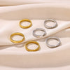 Wholesale Women's Sparkling Electroplated Stainless Steel Fish Scale Small Round Couple Ring