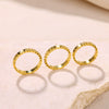 Wholesale Women's Sparkling Electroplated Stainless Steel Fish Scale Small Round Couple Ring