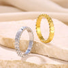 Wholesale Women's Sparkling Electroplated Stainless Steel Fish Scale Small Round Couple Ring