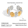 Wholesale Women's Splicing Gold And Silver Color Matching Geometric Stainless Steel Rings With Electroplating Design