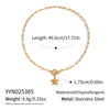 Wholesale Women's Sporty Constellation Fivepointed Star Sweater Chain Necklace With 18K Real Gold Plating And Paper Clip Chain