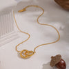 Wholesale Women's Sporty Geometric Stainless Steel Necklace With 18K Real Gold Pvd Furnace Vacuum Plating