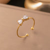 Wholesale Women's Sporty Geometric Zircon Bowknot Pendant Necklace With 18K Real Gold Plated Titanium Steel Ball Chain