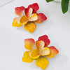 Wholesale Women's Spraypainted Floral Alloy And Stainless Steel Electroplated Earrings