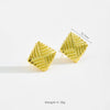Wholesale Women's Square Copper Earrings With Geometric Pattern And Micropaved Design Platinum Or 18K Gold Electroplated