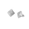 Wholesale Women's Square Copper Earrings With Geometric Pattern And Micropaved Design Platinum Or 18K Gold Electroplated