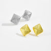 Wholesale Women's Square Copper Earrings With Geometric Pattern And Micropaved Design Platinum Or 18K Gold Electroplated