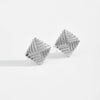 Wholesale Women's Square Copper Earrings With Geometric Pattern And Micropaved Design Platinum Or 18K Gold Electroplated