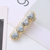 Wholesale Women's Square Duckbill Clip Hair Accessories Zinc Alloy Handmade With Lace And Turquoise Elements