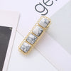 Wholesale Women's Square Duckbill Clip Hair Accessories Zinc Alloy Handmade With Lace And Turquoise Elements