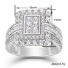 Wholesale Women's Square Fashion Geometric Copper Inlaid Zircon Wedding Ring