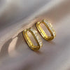 Wholesale Women's Square Geometric Copper Ear Button Jewelry With Zirconia Design