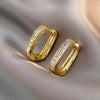 Wholesale Women's Square Geometric Copper Ear Button Jewelry With Zirconia Design