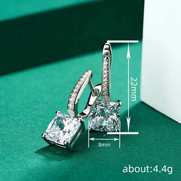 Wholesale Women's Square Geometric Copper Light Luxury Earrings