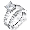 Wholesale Women's Square Geometric Copper Rings Inlaid With Zirconia
