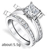 Wholesale Women's Square Geometric Copper Rings Inlaid With Zirconia