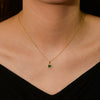 Wholesale Women's Square Geometric 925 Sterling Silver Emerald Zircon Pendant Necklace With Diamond Design