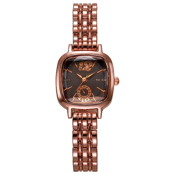 Wholesale Women's Square Metal And Stainless Steel Band Fashion Quartz Watch