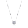 Wholesale Women's Square Moissanite Clavicle Chain Necklace Silver 925 Silver Geometric Set With Diamonds