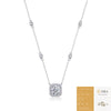 Wholesale Women's Square Moissanite Clavicle Chain Necklace Silver 925 Silver Geometric Set With Diamonds