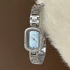 Wholesale Women's Square Motherofpearl Dial Alloy Watch With Steel Band