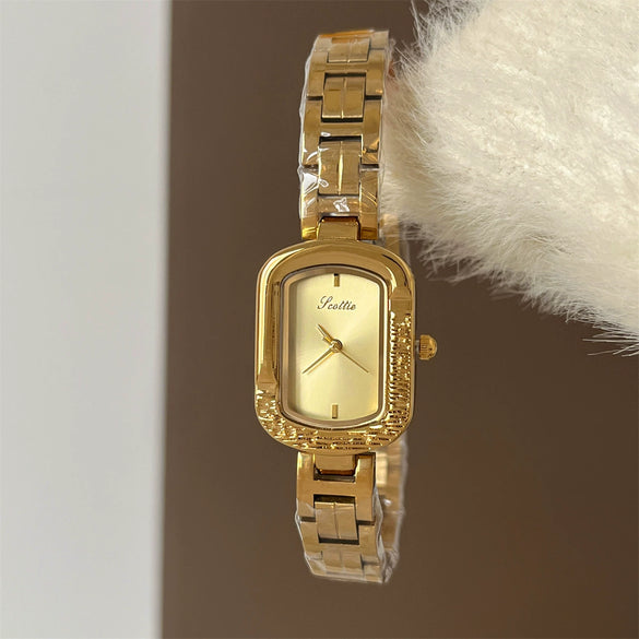 Wholesale Women's Square Motherofpearl Dial Alloy Watch With Steel Band