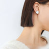 Wholesale Women's Square Sea Shell Earrings Titanium Steel Electroplated 18K Real Gold Geometric Style