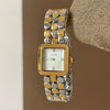 Wholesale Women's Squareshaped Scottie Steel Band Watch With Motherofpearl Square Dial And Ordinary Glass Mirror