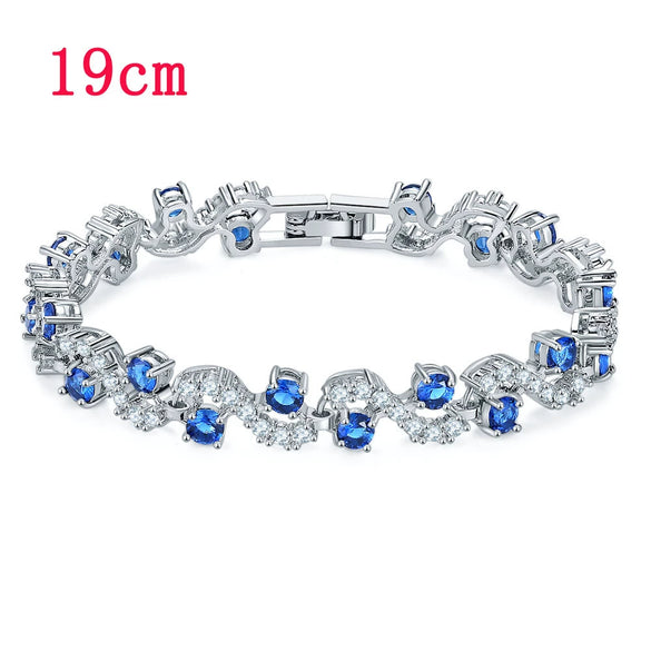 Wholesale Women's Sshaped White Gold Bracelet With Diamond Zircon And Austrian Rhinestone Geometric Pattern Electroplated