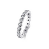 Wholesale Women's Stackable Allmatch Geometric Sterling Silver Ring With Zircon Inlay