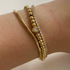 Wholesale Women's Stacked Beads Love Bracelet Suit Stainless Steel Geometric Design Electroplated Tennis Chain Simple High Grade Bracelet
