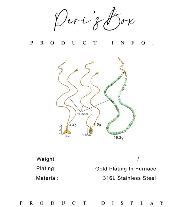 Wholesale Women's Stacking Style Geometric Stainless Steel Polished Plated Necklace