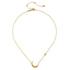Wholesale Women's Stacking Style Sun Moon Zircon Stainless Steel Pendant Necklace With Dripping Oil And Electroplated 18K Gold Color Retention