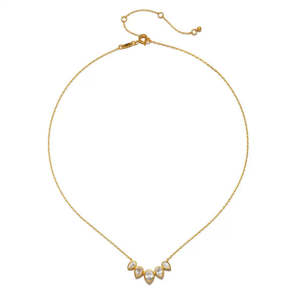 Wholesale Women's Stacking Style Sun Moon Zircon Stainless Steel Pendant Necklace With Dripping Oil And Electroplated 18K Gold Color Retention