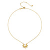 Wholesale Women's Stacking Style Sun Moon Zircon Stainless Steel Pendant Necklace With Dripping Oil And Electroplated 18K Gold Color Retention