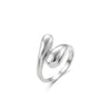Wholesale Women's Stainless Steel Adjustable Glossy Snake Ring With Geometric Pattern And Electroplating Treatment