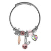 Wholesale Women's Stainless Steel Alloy Rabbit Love Diamond Pendant Beaded Bracelet