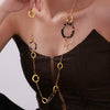 Wholesale Women's Stainless Steel And Acrylic Circle Geometric Print Long Sweater Chain With Electroplating