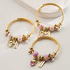 Wholesale Women's Stainless Steel And Alloy Cat And Flower Pattern Diamond Bracelet