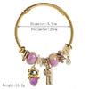 Wholesale Women's Stainless Steel And Alloy Cat And Flower Pattern Diamond Bracelet