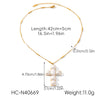 Wholesale Women's Stainless Steel And Artificial Pearl Geometric Cross Necklace Handmade Beaded Chain Inlaid With Pearls