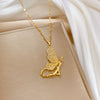 Wholesale Women's Stainless Steel And Copper Geometric Electroplated Butterfly Necklace