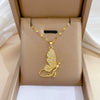 Wholesale Women's Stainless Steel And Copper Geometric Electroplated Butterfly Necklace