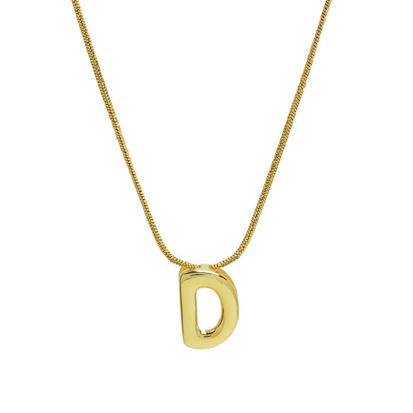 Wholesale Women's Stainless Steel And Copper Snake Chain Necklace With English Letters Pendant And Electroplating Process