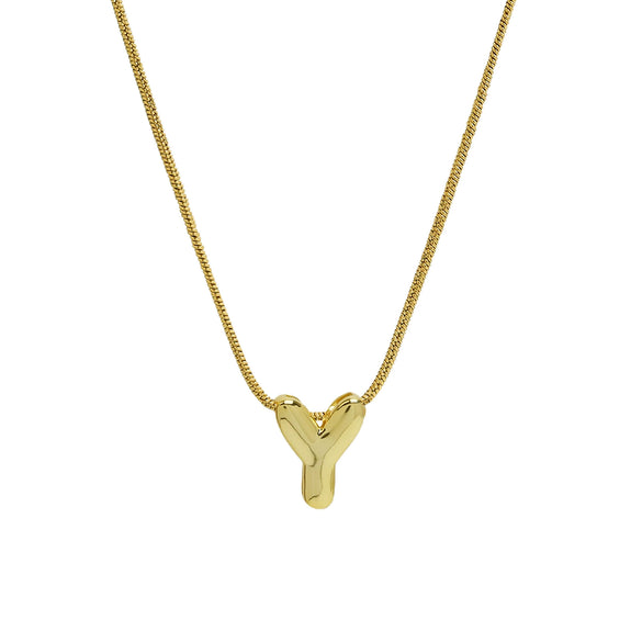 Wholesale Women's Stainless Steel And Copper Snake Chain Necklace With English Letters Pendant And Electroplating Process